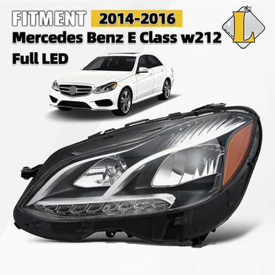 For 2014-2016 Benz E-Class W212 LED Headlight w/o Cornering Lamps Driver Side Foto 1 de 4