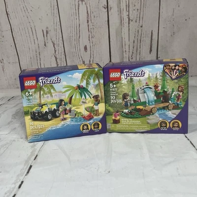 Lego Friends 41697 Turtle Protection Vehicle And 41677 Forest Waterfall Retired - Image 1 of 4
