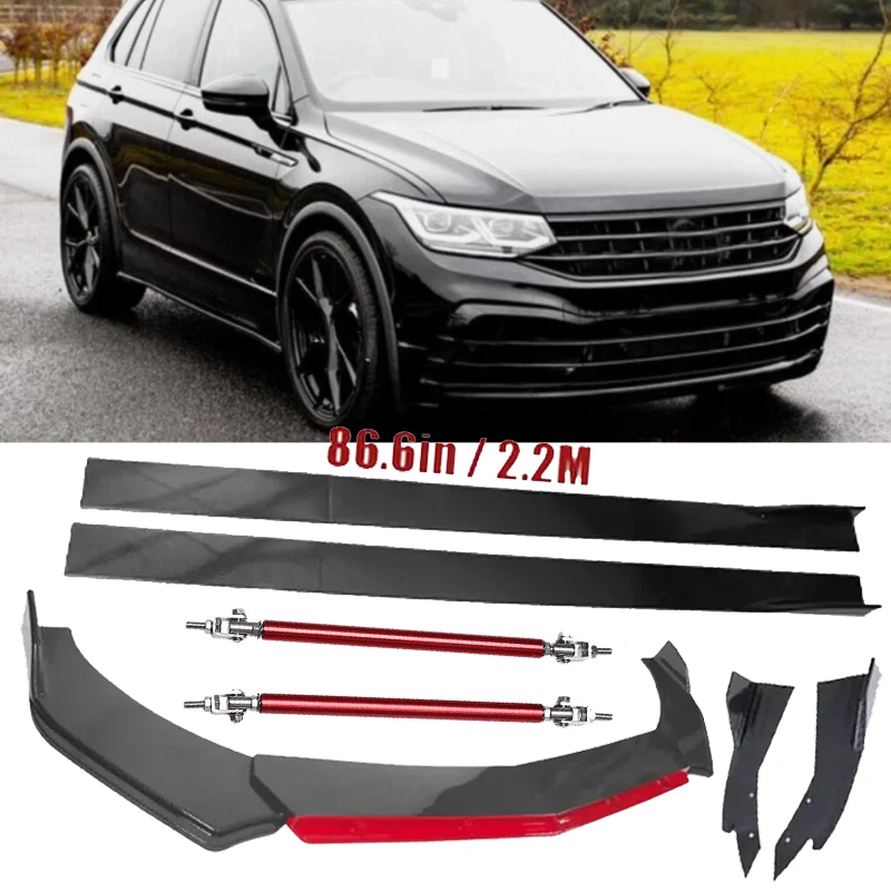 Front Bumper Rear Lip Spoiler Splitters Body Kit For Volkswagen Tiguan 2009-23 Foto 1 de 4