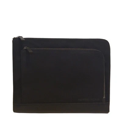 Auténtico bolso de mano HUNTING WORLD - de cuero de nailon negro Foto 1 de 4