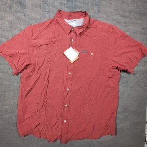NWT Columbia Mens Omni-Shade 2XL Red Short Sleeve Shirt UPF15 Hiking Camping - Picture 1 of 8