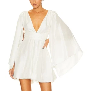 Azeeza White Butterfly Mini Dress XS Silk Romantic Cocktail Designer $995 NEW - Picture 1 of 10