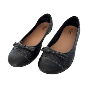 Clarks Bendables Leder Ballerinas Gr. 11 schwarz bequem perforiert top - Bild 1 von 7