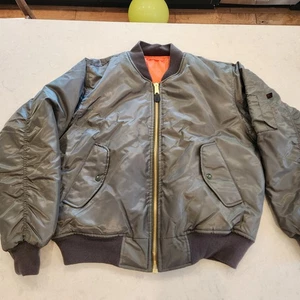 Rothco MA-1 Green Bomber Flight Flyers Jacket Pilot Reversible Orange. Medium - Picture 1 of 8