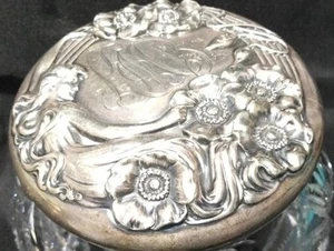 1903 UNGER BROS ART NOUVEAU ARGENTO STERLING REINE DES FLEUR REGINA DEI FIORI - Foto 1 di 22