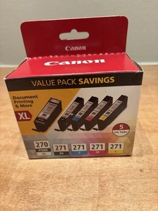 Canon 270XL PGBK & 271 BCYM Value Pack 5 Ink Tanks New - Picture 1 of 2