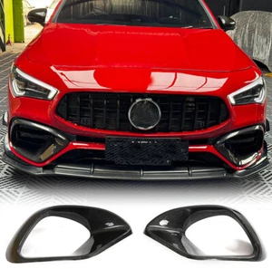 REAL CARBON Front Fins Air Vent Trim Cover For Benz W118 C118 CLA45 2020-23 - Picture 1 of 11