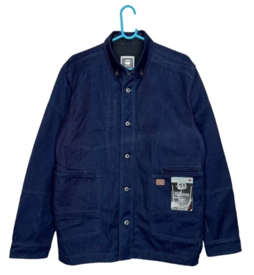 G-Star RAW Faeros PM Overshirt Denim Jacket Back Cotton & Wool size Large - Image 1 of 4