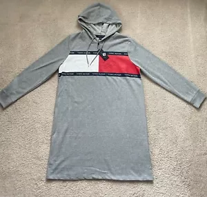 NWT Tommy Hilfiger Sweatshirt Gray Dress Hooded Size XL Long Sleeve - Picture 1 of 4