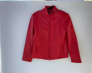 MODA INTERNATIONAL RED ITALIAN LEATHER SZ L EU SZ 48 - Picture 1 of 4