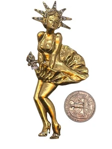 Vintage Wendy Gell Marilyn Monroe große figürliche Brosche - Bild 1 von 2