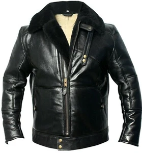 Chaqueta de vuelo alemana Luftwaffe KANALJACKE bombardero negro piel de oveja - Imagen 1 de 4