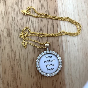 Colgante redondo foto personalizado 25 mm con cadena de 20" - Imagen 1 de 6