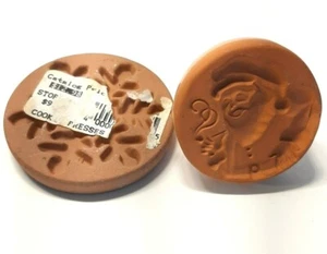  Vintage Christmas Design Mini Cookie Presses Santa Head Snowflake Stamp - Bild 1 von 4