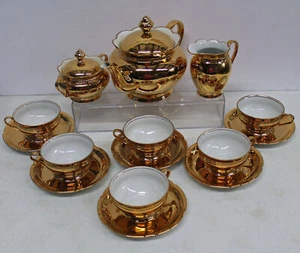 Servicio Demitasse de oro bávaro vintage para 6 Anita de Setzman Weidew - Imagen 1 de 3