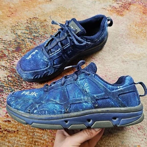 Huk Attack Performance Fishing Angler Athletic Sneaker Mens 8.5 Blue Water Shoes - Picture 1 of 12