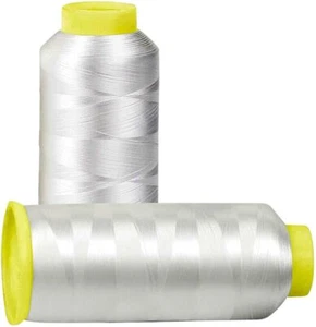 Huge 5000yards Cone Spool Bobbin Thread White Machine Embroidery (Two Pack) - Picture 1 of 4