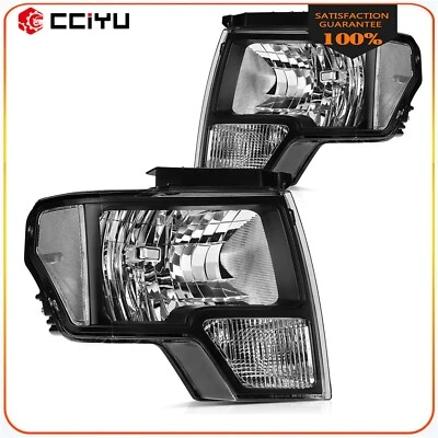 Smoke Chrome Headlights Assembly For 2009-2014 Ford F-150 Left+Right Replacement - Image 1 of 4