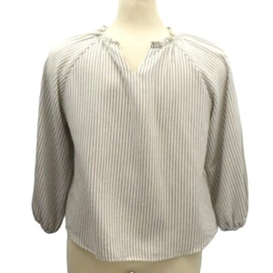 Zara Kids Striped Long Sleeve Blouse Girls Size 13 14 Gray - Picture 1 of 6