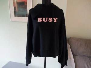 RARO... SUDADERA CON CAPUCHA JEANS DUA LIPA PEPE NEGRA CON LOGOTIPO OCUPADO FRONTAL TALLA M - Imagen 1 de 6