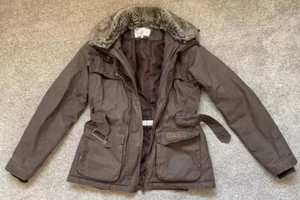 CALDENE ladies brown waxed winter riding jacket size SMALL - Picture 1 of 5