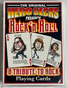 Hero Decks Rock n' Roll  Complete SEALED Deck  Playing Cards Kurt Cobain Kiss + - Picture 1 of 2