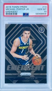 2018-19 Panini Prizm 'Emergent' #14 Michael Porter Jr. (RC) PSA 10 - Pepitas - Imagen 1 de 2