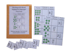 Teacher Made Math Learning Center Game Mixed Numbers & Improper Fractions