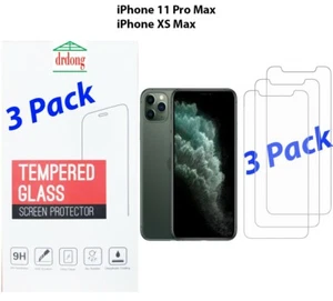 drdong-Displayschutzfolie für iPhone 11 Pro Max und Xs Max, 6,5 Zoll, 3er Pack - Bild 1 von 7