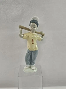 Lladro #5828 Next At Bat Black Legacy Collection Figurine Glossy Retired Vtg - Picture 1 of 11