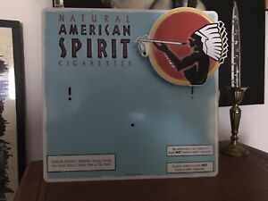 American Spirit Cigarette 100% Natural Tobacco Unused Metal Tin Sign Blue 12X11 