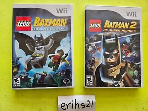 Lego Batman 1 Y 2 Wii Paquete - Ambos Completo Con Estuche, Manual Y Juegos! - Imagen 1 de 3