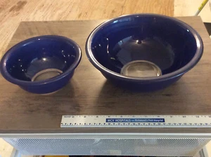 Pair-early 1990's Blue & Clear Pyrex mixing bowls-USA -Corning Co-both excellent - Picture 1 of 6