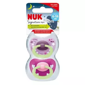 Nuk Schnuller Signature Night, Silikon, 6-18m, pink - Bild 1 von 2