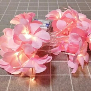 Pink Frangipani String LED Light 3m Battery Power Decor Gift Party Bedroom Flora - Picture 1 of 11