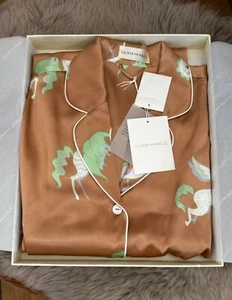 Olivia Von Halle Silk Nightdress Unicorn Print Size S Small Apricot New In Box - Picture 1 of 10