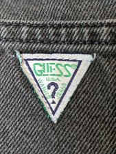 Georges Marciano Guess Green Triangle made USA High waisted Denim Jeans 34 x 32