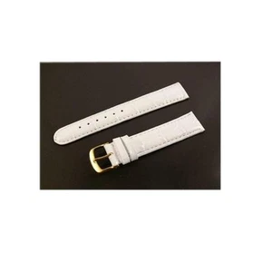 ITALIAN LEATHER WATCH BAND STRAP WHITE CROC 18mm NEW - Picture 1 of 1
