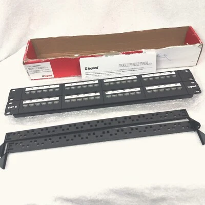 ON-Q Legrand 48 Port CAT 6 Patch Panel Black Unused 48845CC6 - Image 1 of 4