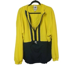 Adidas men's XL windbreaker breathable outdoor sports jacket yellow hooded - Picture 1 of 8
