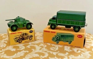 Dinky Toys Military Collection Nos.: 621 3-Ton Wagon & 670 Armored Car w/Boxes! - Picture 1 of 12