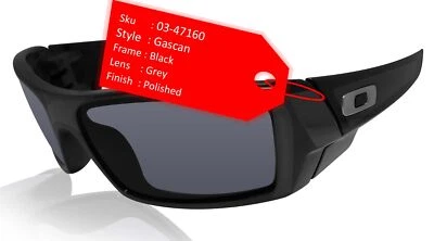 Gafas de sol Oakley Gascan 03-471 pulidas marco negro grises auténticas 0OO9014 Foto 1 de 4