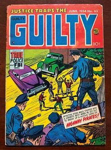 JUSTICE TRAPS The GUILTY #63 - CRIME cover & Stories - 1954 - Bild 1 von 7