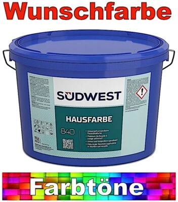 Südwest HausFarbe MIX - Reinacrylat Fassadenfarbe Wetterschutz - WUNSCHFARBE - Bild 1 von 4