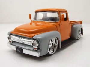 Ford F-100 Custom Pick-Up 1956 Naranja Gris Coche a Escala 1:24 Jada Toys - Imagen 1 de 9
