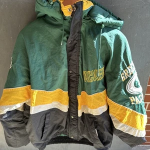 Vintage Starter PRO LINE Green Bay Packers FULL ZIP Stadium Jacket Size Large - Picture 1 of 16
