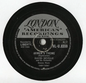 DAVID SEVILLE 10" 78 - ARMEN'S THEME - CAROUSEL IN ROME - EX CONDITION - Bild 1 von 3