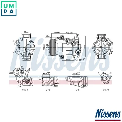 COMPRESSOR AIR CONDITIONING 89516 FOR TOYOTA COROLLA/iM/QUEST/ALTIS VERSO/VAN - Image 1 of 4