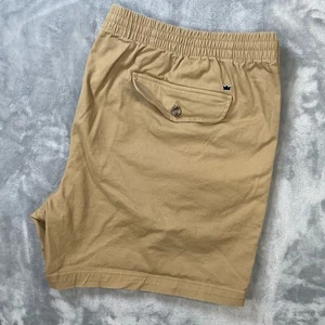 Crown & Ivy Shorts Mens XXL tan Khaki drawstring shorts pocket logo 5in inseam - Picture 1 of 6