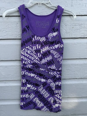FOX Girls Racing Women's Purple Medium Sleeveless Ribbed Tank Top Shirt - Image 1 of 4